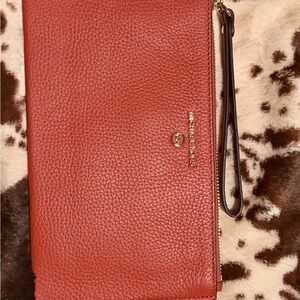 Michael Kors Coral Leather Wristlet